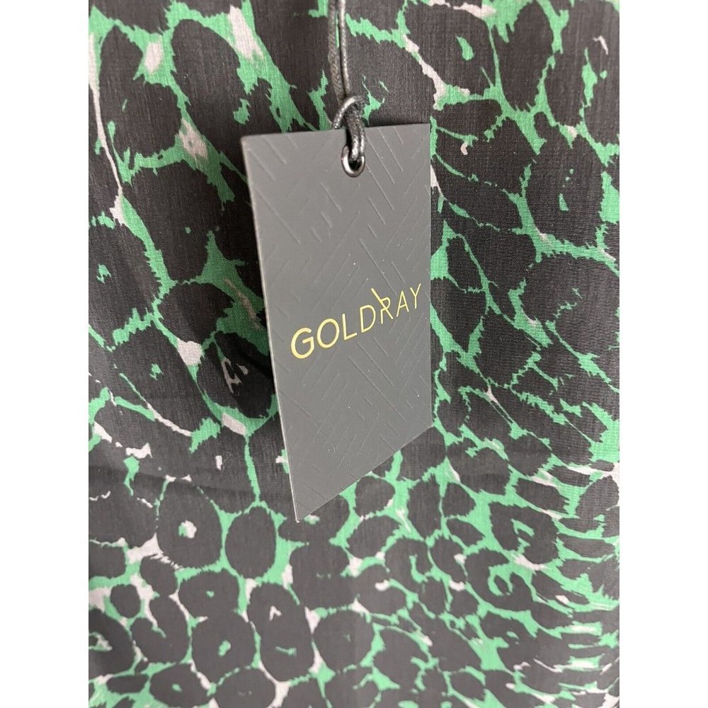 Goldray Crystal Asymmetrical Hem Blouse Green Size Small NWT - Picture 4 of 9